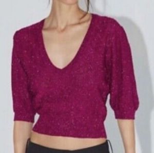 Zara italian yarn knit sweater size large EUC